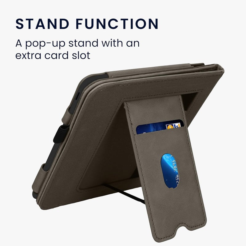 kwmobile Case Compatible with Kobo Libra Colour Case - Cover for eReader with Magnetic Closure - Grey - Image 4